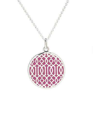 Symi silver enamel pendant pink