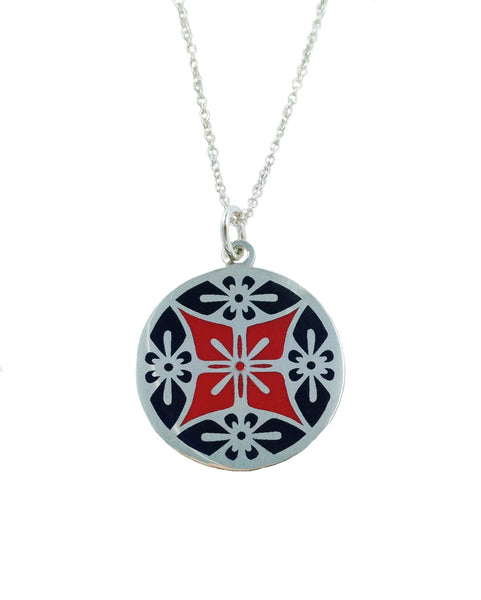 Nikko Pendant silver enamel