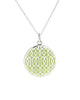 Symi silver enamel pendant green