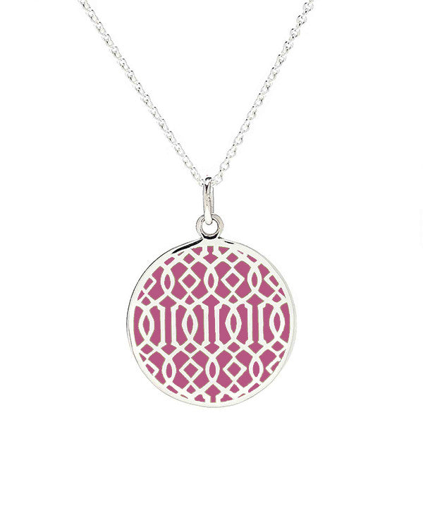 Symi silver enamel pendant pink