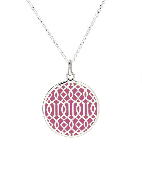 Symi silver enamel pendant pink