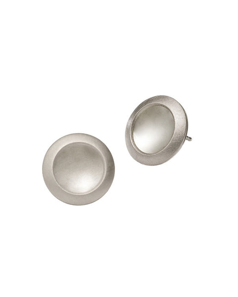 Button Earrings silver