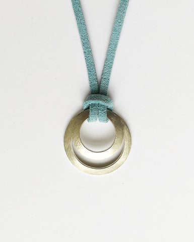 Clasp Pendant suede light blue