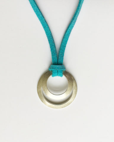 Clasp Pendant suede turquoise