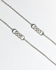 Infinity necklace long sterling silver