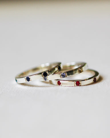 Sapphire stacking ring
